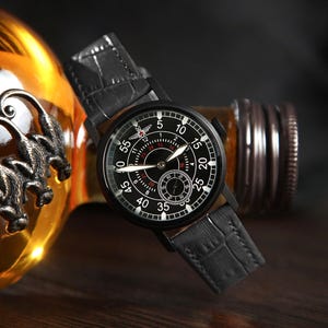 Aviation 1990s Watch for men - Pobeda Pilot watch, Vintage mechanical watch, Gift for men, Groomsmen gift, Personalized gift