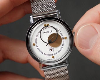 Reloj de pulsera Raketa Copernicus (Kopernik) de los años 80, vintage, nuevo, sin usar (movimiento mecánico 2609). Regalo para hombre.