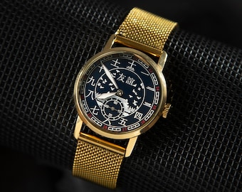 Vintage Unisex-Armbanduhr Pobeda – Freundschaft 1990er Jahre, mechanische Uhr, Herrenuhren