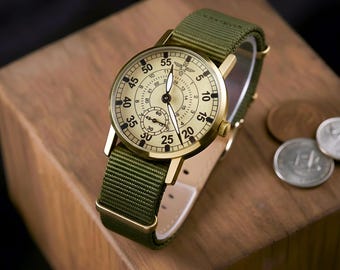 Vintage Pilot Watch "ZIM" 1980S Aviation Style Vintage Men's wrist watch, Custom Engraved Personalized watch, Gift for Men / Boyfriend