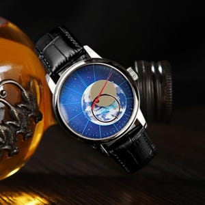Copernicus Watch for Men, Mechanical Watch Raketa, Unique Blue Dial Watch, Anniversary Gift, Birthday Gift, Personalized watch