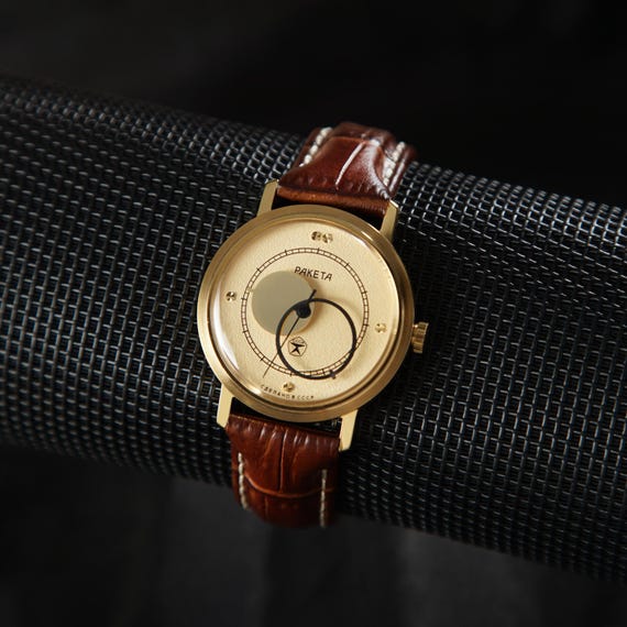 Vintage Raketa Copernicus Uhr: Mondphase Mechanische Armbanduhr