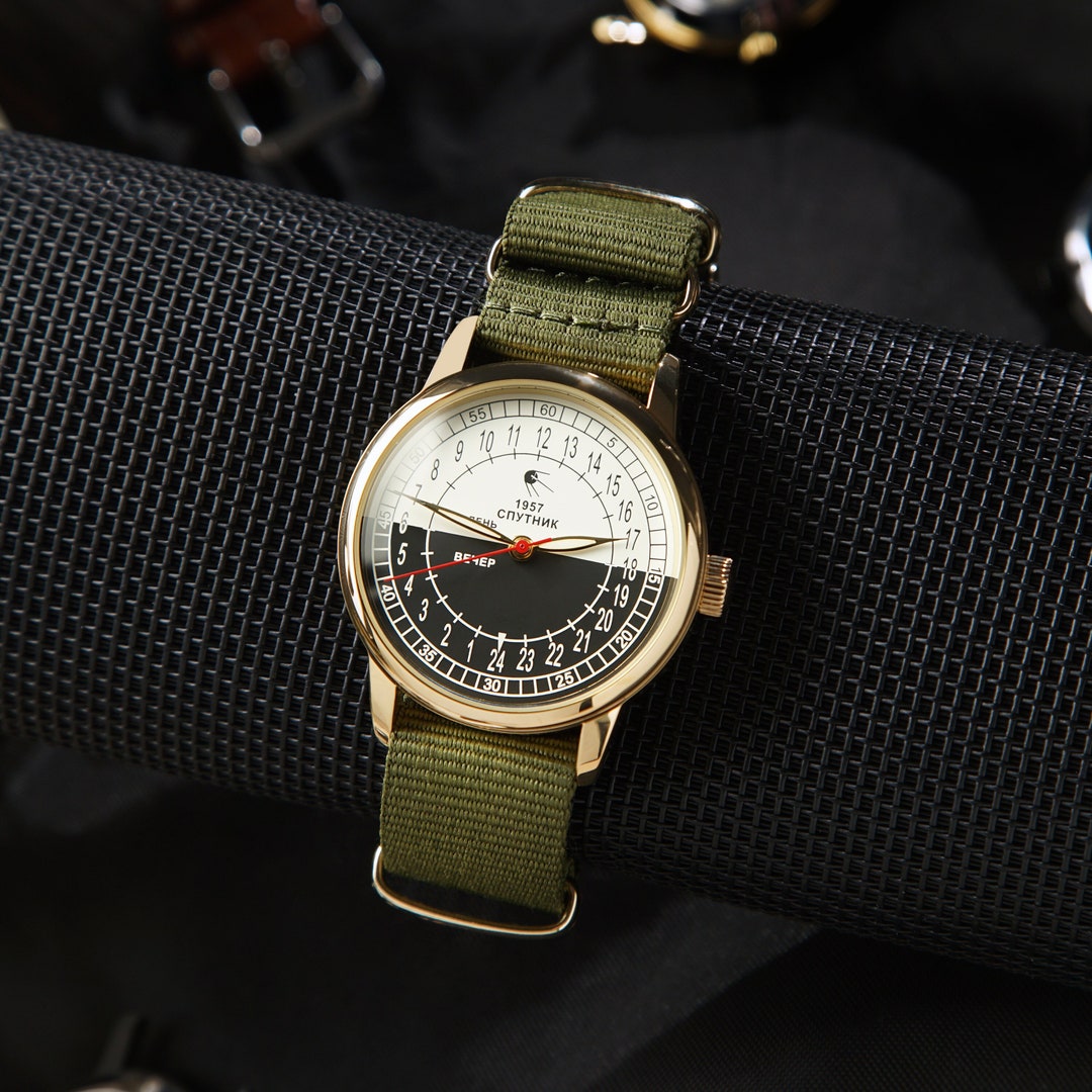 Armbanduhr Sputnik Day Night 24-Hour vintage Uhr, Automatik Herren  Armbanduhr, Mechanische Uhr, Geschenk für Männer