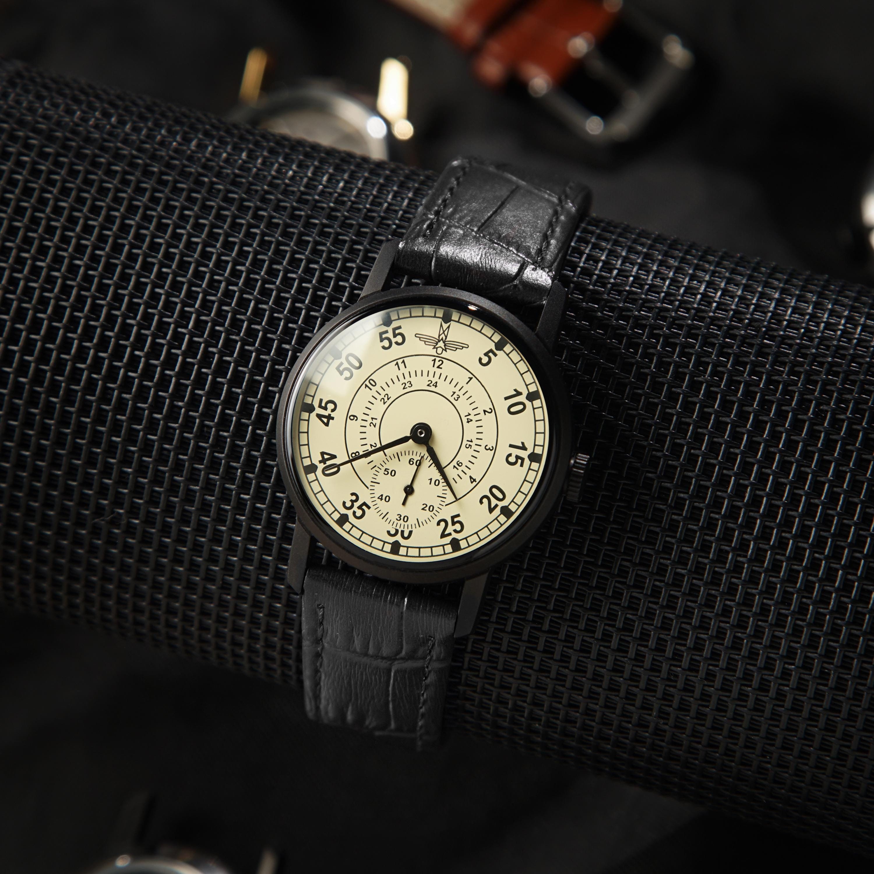 男性用航空腕時計、ヴィンテージウォッチポベーダ、機械式時計、退職