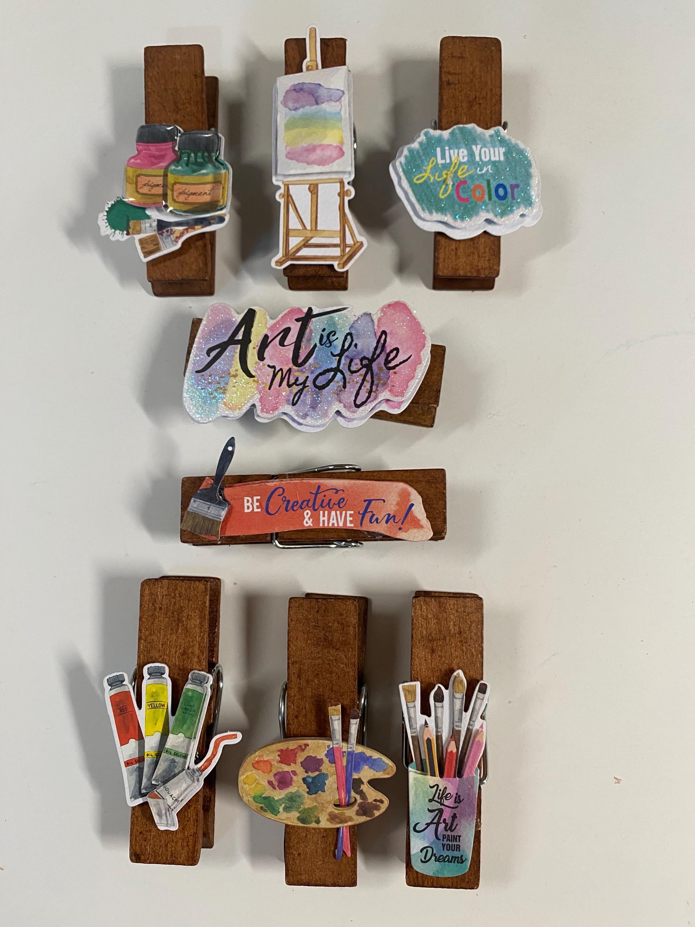 Artist Clothespin Set: Paint Palette Decor, Art Studio Organizer - Etsy