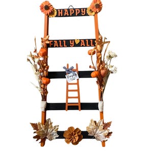 Fall Wooden Ladder Decor: Farmhouse Autumn Door Hanger