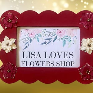Christmas Poinsettia Frame, Christmas Picture Frame, Holiday Memories Frame, Holiday Photo Frame, Christmas Home Decor