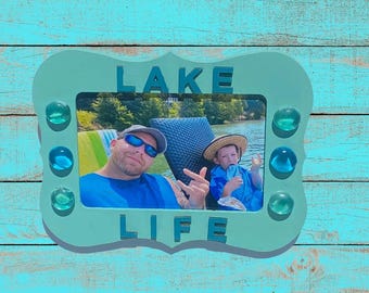 Lake Life Picture Frame: Sage & Teal Summer Memories Decor