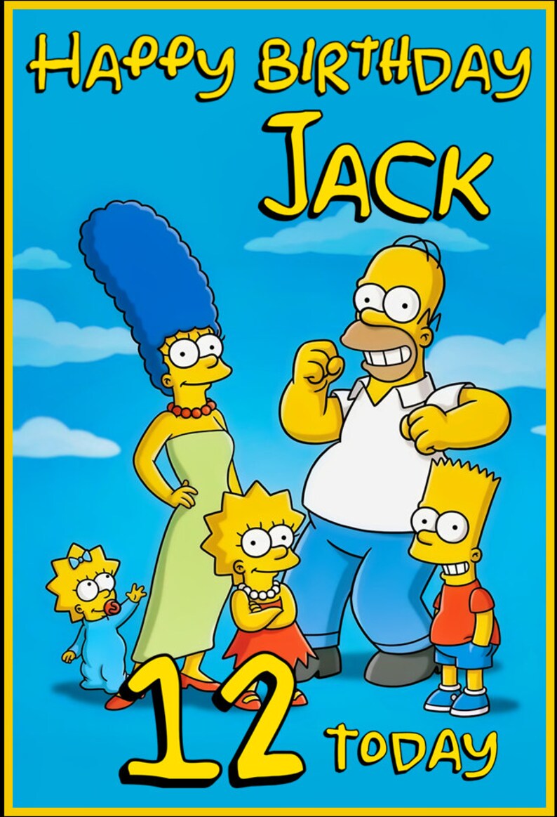 Personalised the Simpsons Birthday Card, Premium Any Occasion the
