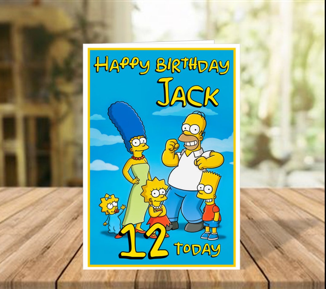 Personalised the Simpsons Birthday Card, Premium Any Occasion the