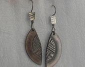 Sterling Silver Broken Vintage Abalone Button Earrings