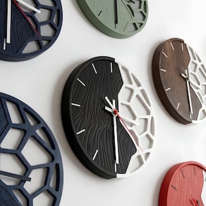 Geometrisk väggklocka STL | GEOCLOCK 3D-utskriftsfil | Modern minimalistisk Voronoi-klocka | Digital nedladdning | Utskrivbar heminredning