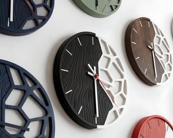 Geometric Wall Clock STL | GEOCLOCK 3D Print File | Modern Minimalist Voronoi Clock | Digital Download | Printable Home Decor