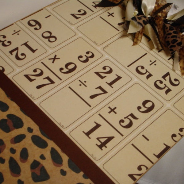 Math FLASHCARDS and LEOPARD CLIPBOARD teacher gift