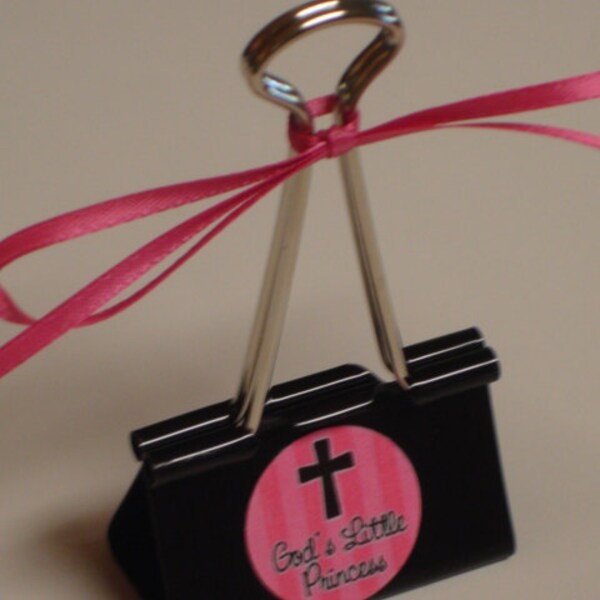 LARGE binder clip recipe - gift card - photo holder GODS Little PRINCESS