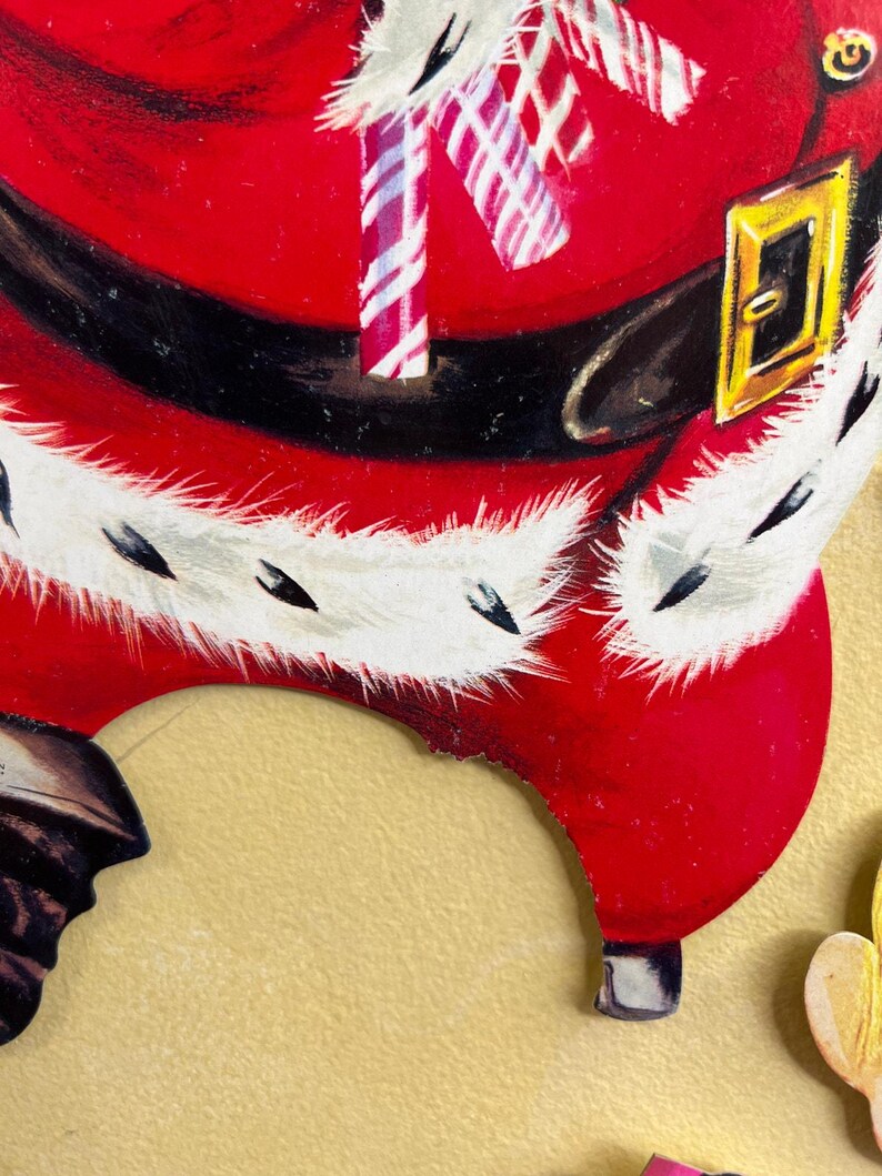 Vintage Christmas Nutcracker and Santa Die Cuts Paper Decorations Lot