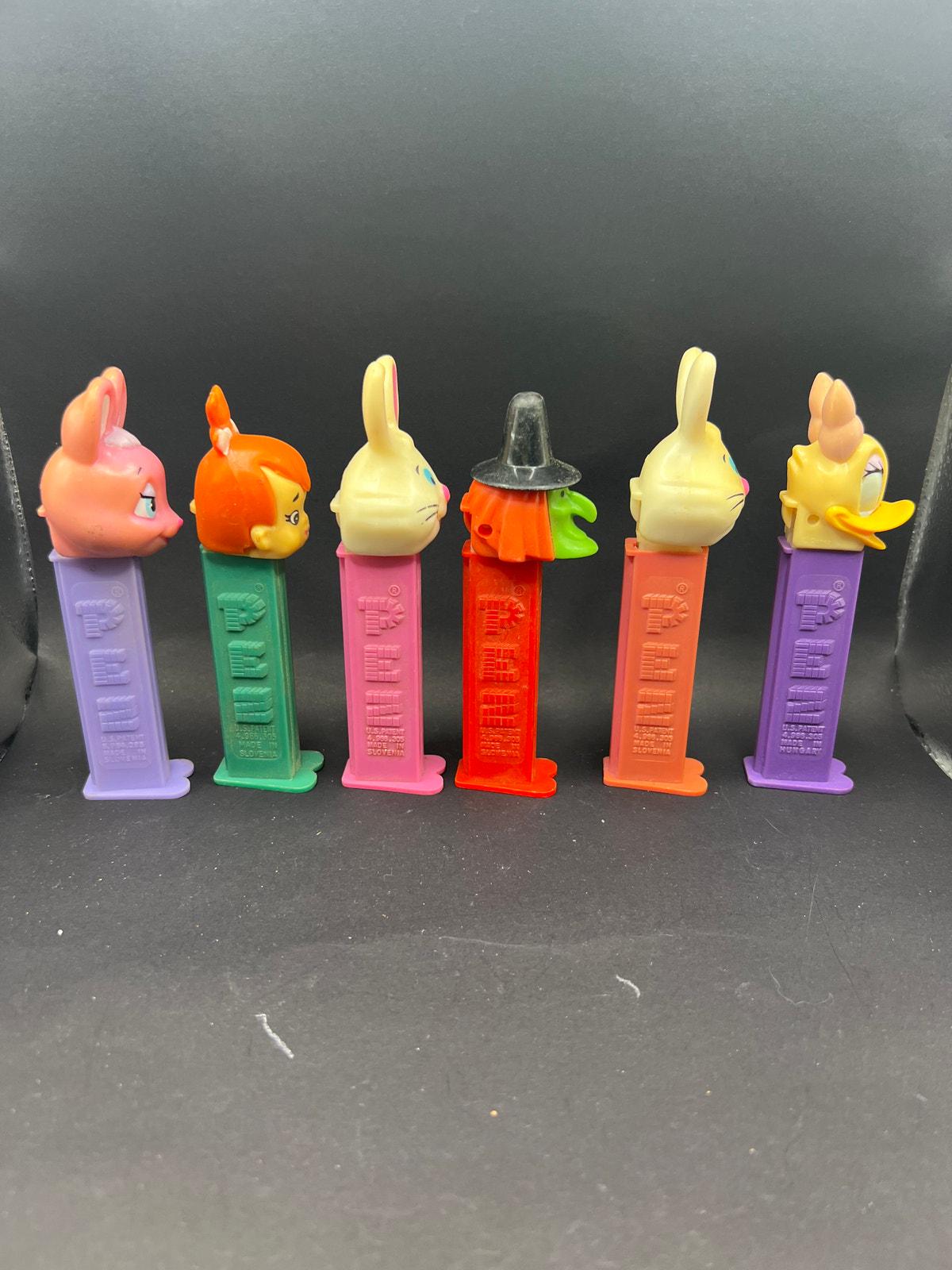 Vintage Pez Candy Dispensers Assorted Lot Witch 3 Rabbits Pebbles