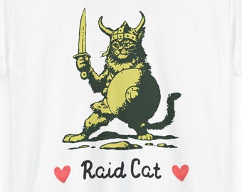 Raid Cat, viking cat on longboat, cat mom art, black cat shirt, tabby cat shirt, fantasy viking cat, norse mythology, thor, loki, cat dad
