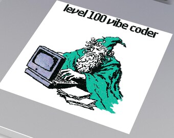 Wizard Programmer Sticker | Tarot Card Coder, Computer Geek, Software Engineer. university student laptop sticker, desktop sticker, medieval