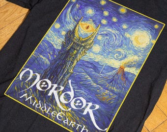 Mordor Starry Night T-Shirt, Tolkien Fantasy Shirt