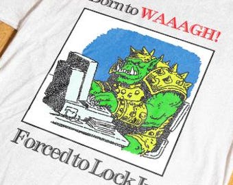 Orc War Boss, orcs, goblins, greenskins, cyberpunk ork, Green Skin shirt, Boyz, Waaagh, green energy, 40 000, born to forced to lock in