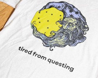 Crescent Moon Wizard Shirt, tired wizard mage, questing, dnd mage gamer, osrs shirt, medieval wizard shirt, dungeons and dragons
