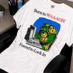 Orc War Boss, orcs, goblins, greenskins, cyberpunk ork, Green Skin shirt, Boyz, Waaagh, green energy, 40 000, born to forced to lock in
