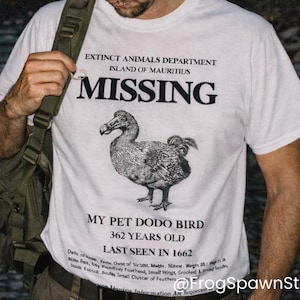 Dodo Vogel Shirt, Ausgestorbene Tiere Shirt, Ausgestorbene Vögel Shirt, Archäologen Shirt, Megafauna, vermisstes Dodo Vogel Shirt