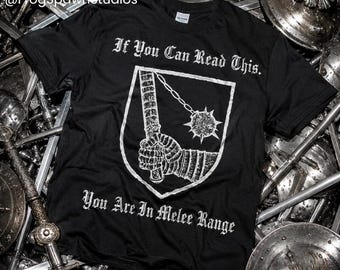 If You're Reading This You're in Melee Range, medieval fantasy shirt, knights templar, kingdom of heaven, funny knight shirt, crusades