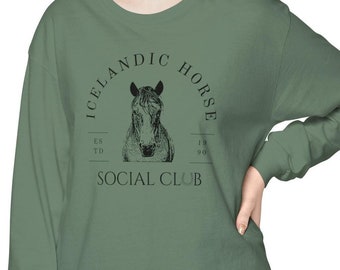 Icelandic Horse Social Club, Horse Shirt, Horse Breed, Horse Gift, Horse Lover Gift, Equestrian Shirt, Horseback Rider, Women&#39;s Horse Shirt