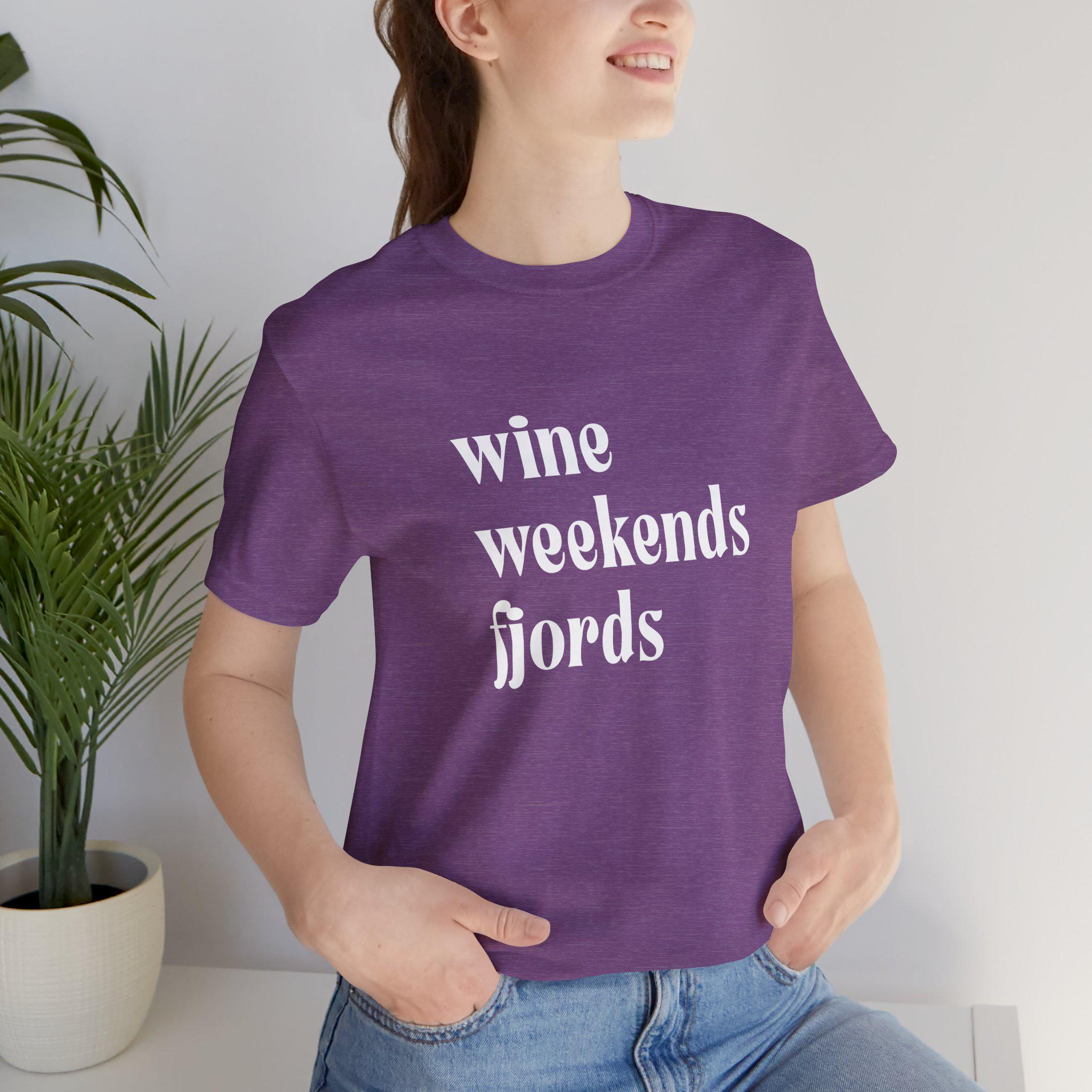 Camiseta de cavalo Wine Weekends Fjords Tee - Camiseta equestre unissex, presente para amantes de cavalos, cavaleiro inglês, cavaleiro ocidental, cavaleiro a cavalo