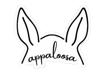Appaloosa Horse Ear Stickers, Vinyl Sticker, Horse Lover Decals, Laptop Stickers for English and Western Riders, Unique Equestrian Gift