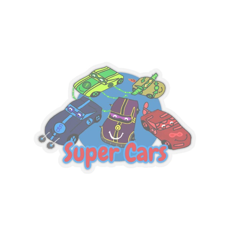 Super Cars Kisscut Stickers From Finish the Race, Race Car Superhero
