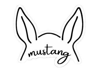 Mustang Horse Ear Stickers, Vinyl Sticker, Horse Lover Decals, Laptop Stickers for English and Western Riders, Unique Equestrian Gift