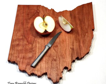 State of Ohio State Cutting Board Personalized Gifts Custom Wedding Gift Housewarming gift for Her Rustic Home Decor Cheese Board Wood