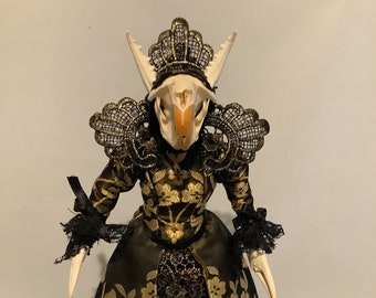 Regal Gold and Black Musk Rat Ladyooak costumed art doll