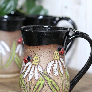 Stoneware Daisy Ladybug Mug