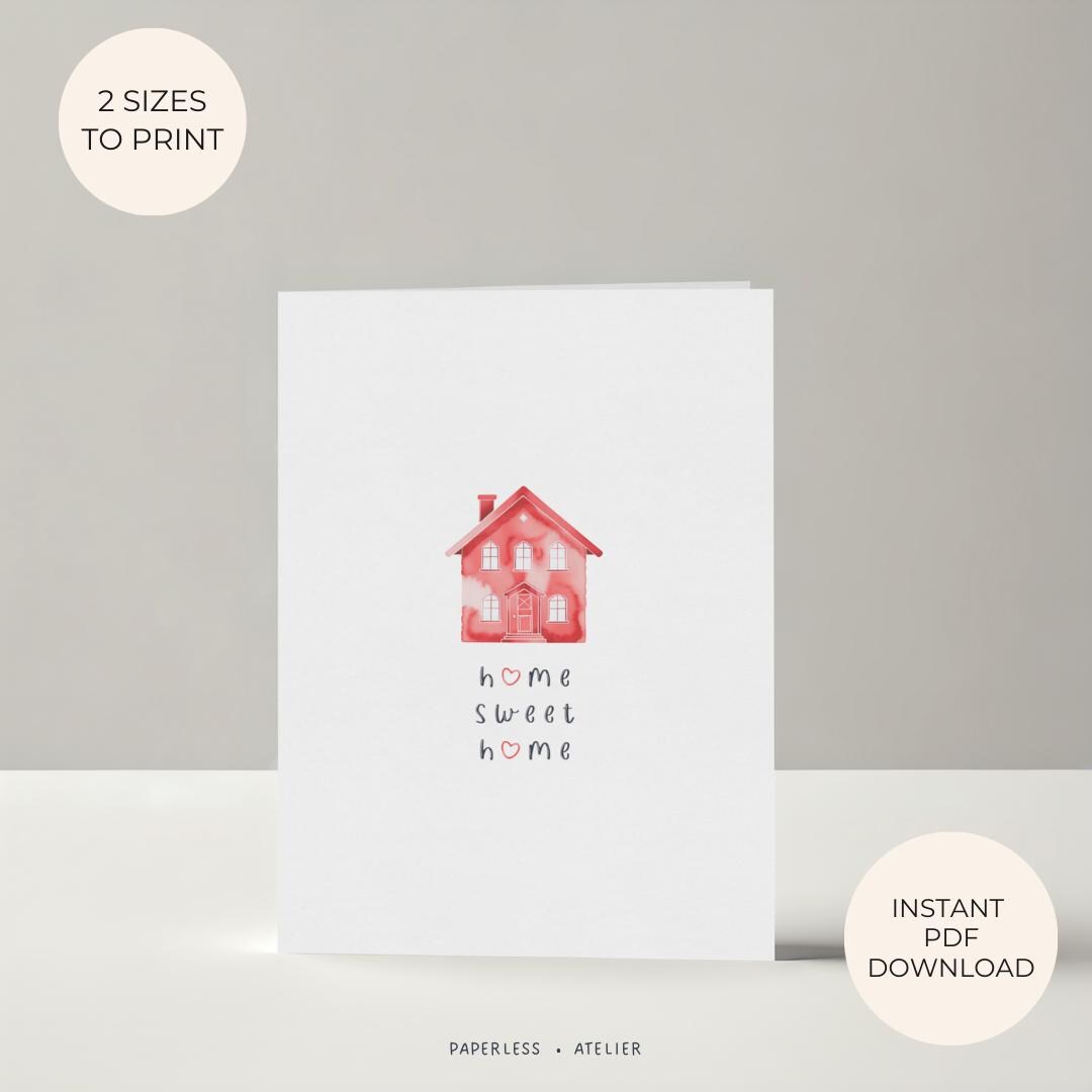 Printable New Home Card, Happy New Home, New Home Card, Home Sweet Home, Printable Greeting Card ...
