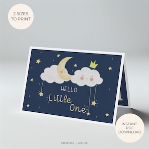 Printable New Baby Card, Birth Card, New Baby Card, Congratulations on the New Baby, Printable Greeting Card, Instant Download Card, DIY