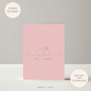 Cartão de noivado para impressão, cartão de amor, cartão de casamento, noivado, casamento, Sr. e Sra., cartão de felicitações para impressão, cartão para download instantâneo, faça você mesmo