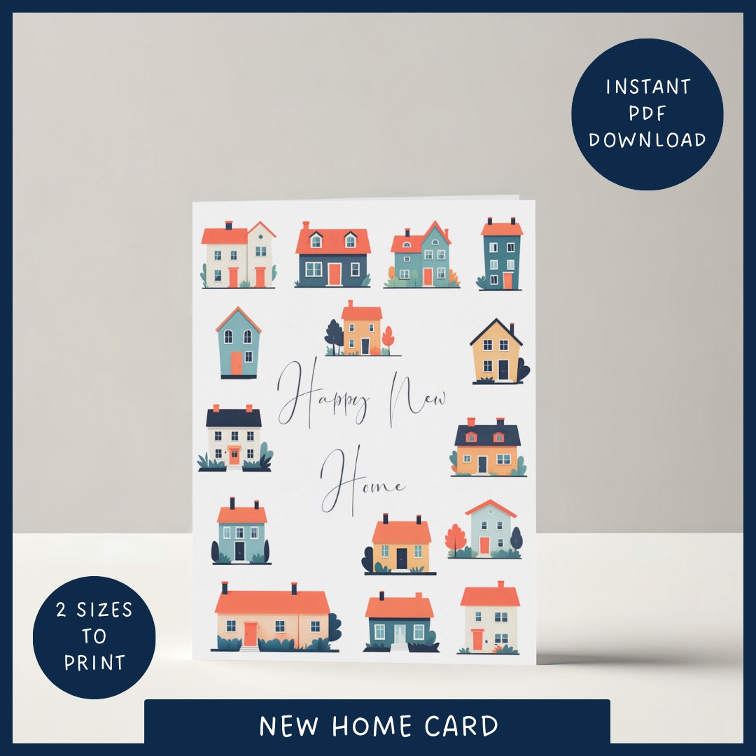 Printable New Home Card, Happy New Home, New Home Card, New Home, Printable Greeting Card ...