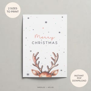Carte de Noël imprimable renne, joyeux Noël, carte ludique, Noël, joyeuses fêtes, carte amusante, carte imprimable, téléchargement immédiat, bricolage