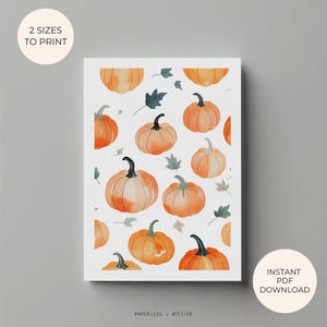 Cartão de abóbora de outono para impressão, aniversário de outono, cartão de outono, ação de graças, outono, outono, abóboras, obrigado, cartão para impressão, download instantâneo