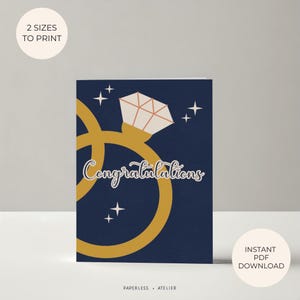 Printable Engagement Card, Love Card, Wedding Card, Engagement, Wedding, Congratulations, Printable Greeting Card, Instant Download, DIY
