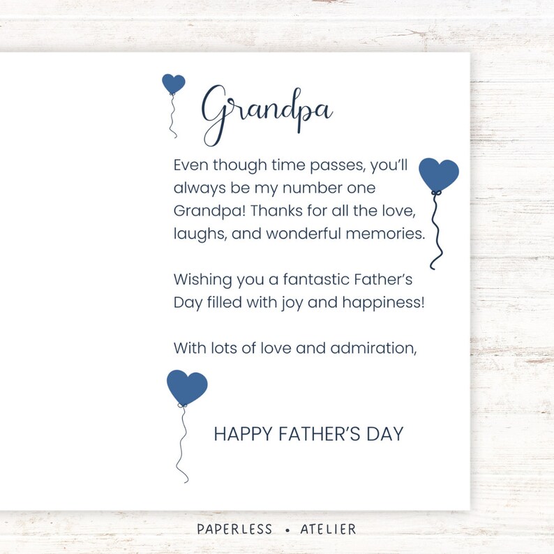 Printable Father's Day Card, Father's Day Card for Grandad, Card for ...
