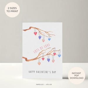 Valentinstag Karte mit Geschenkanhänger, Valentinstag Karte, Happy Valentinstag Feier, druckbare Grußkarte, Instant Download Karte, DIY