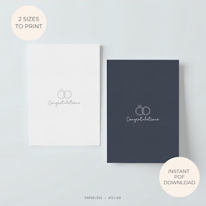 Printable Engagement Card, Love Card, Wedding Card, Engagement, Wedding, Congratulations, Printable Greeting Card, Instant Download, DIY