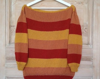 Strickpullover in Herbstfarben