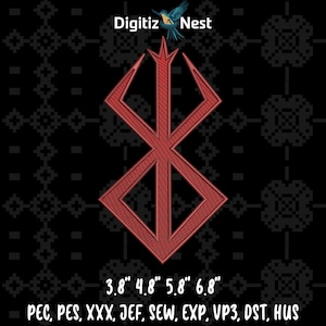 Anime Stickdatei, Stickmuster - Digitaler Download, Anime Stickmuster, Stickmuster, mehrere Größen, Instant Access