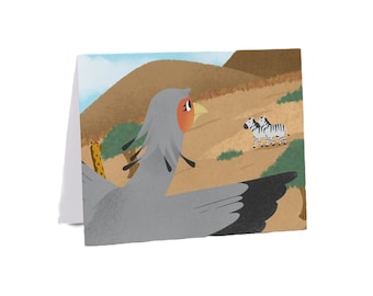 Sandy the Secretary Bird Note Cards (pack of 5)